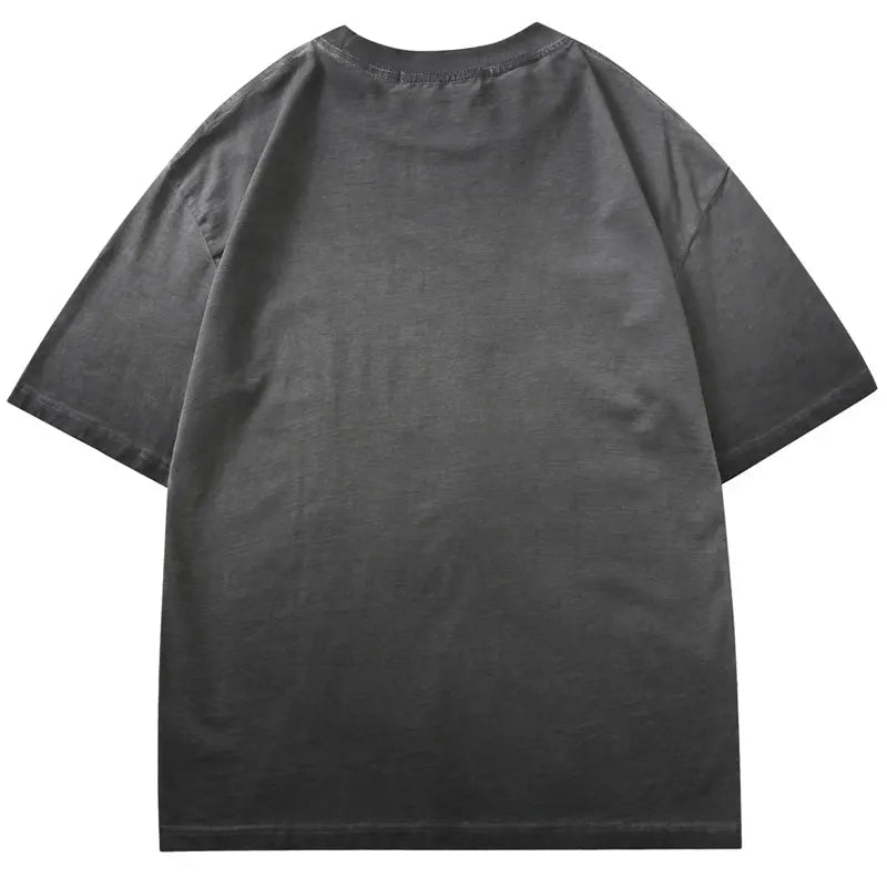 Men Vintage Tshirt Y2K Retro Horse Graphic Printed T-Shirts Streetwear Hip Hop Punk Gothic Baggy Grunge Tee Harajuku Washed Tops