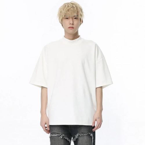 Load image into Gallery viewer, Round Neck Male T-shirt Simple Solid Color Men&#39;s Short Sleeve Tops Korean Stylish Solid Color Menwear Summer Trend 9C4742
