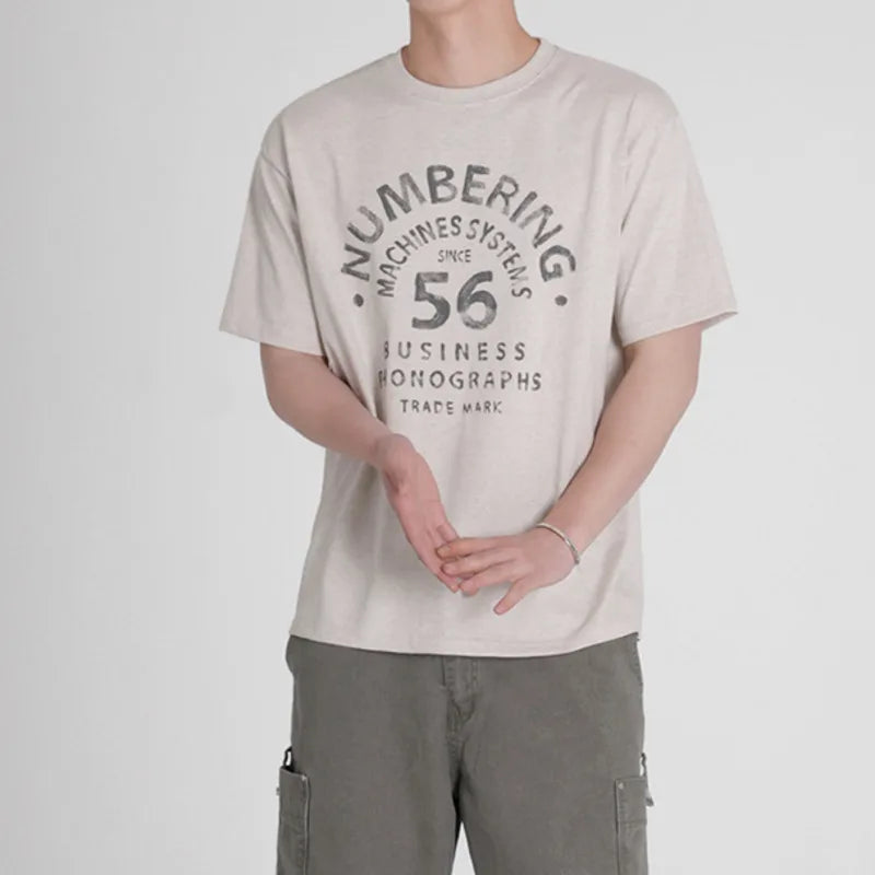 Men's T-shirts Short Sleeve Design New Summer Printing T-shirts Letter Loose Round Neck Male Clothing Korean Style 9W1638