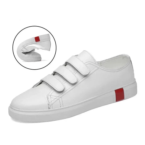 Load image into Gallery viewer, Men Casual Shoes  Lightweight White Black Sneakers Split Leather Breathable Men&#39;s Flats Shoes Walking For Men
