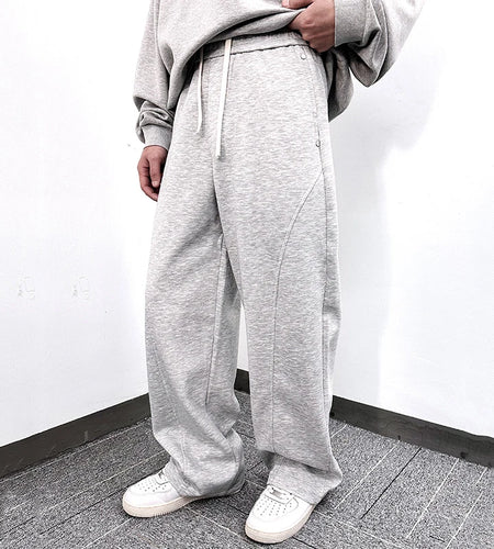 Men's Sweatpants New American Style Summer Solid Color Trendy Elastic Waist Male Casual Handsome Bottoms 2025 9W1743