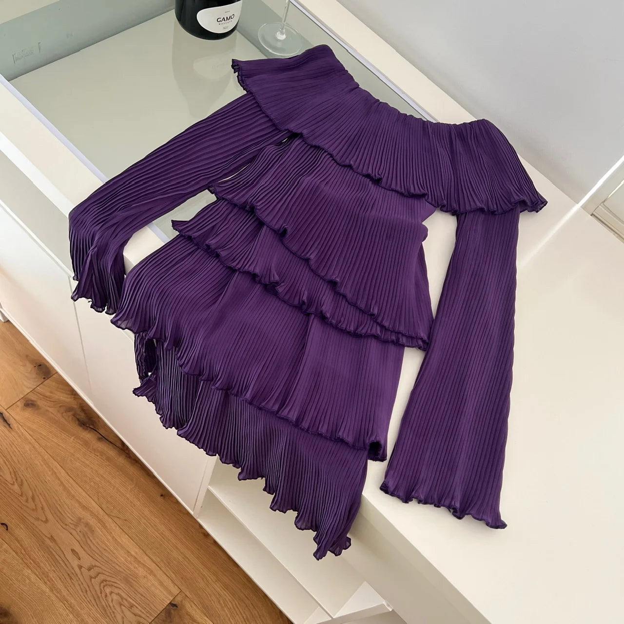 French Vintage Women Autumn Purple Long Sleeve Off Shoulder Mini Dress Fashion Backless Festival Party Slim Short Evening Dress
