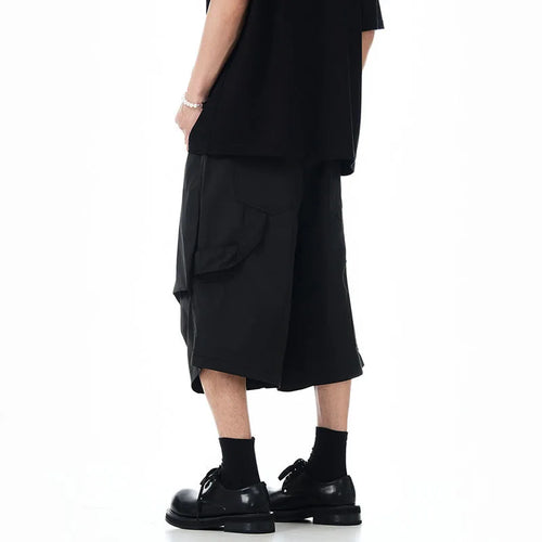 Load image into Gallery viewer, Men's Cargo Shorts New American Silhouette Curved Knife Design Solid Color Trendy Pleated Stylish Male Simple Pants 9W1712
