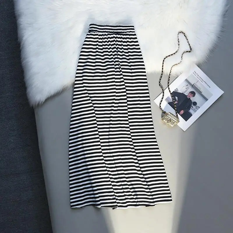 Korean Style Fashion High Waist Long Skirt Women Spring Summer Casual All-match Streetwear Straight Midi Skirt Y2k