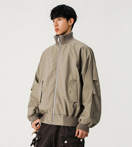 Men's Spring PU Leather Jackets American Solid Color Stand Collar Baseball Jacket Zipper High Street Menwear 2025 9W1303