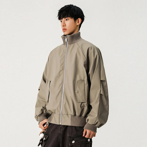 Load image into Gallery viewer, Men's Spring PU Leather Jackets American Solid Color Stand Collar Baseball Jacket Zipper High Street Menwear 2025 9W1303
