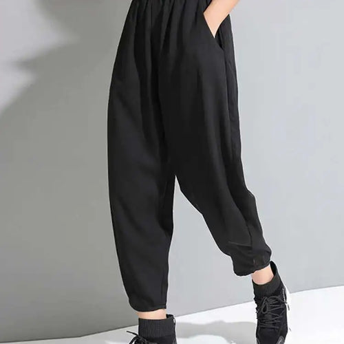 Load image into Gallery viewer, High Elastic Waist Black Pleated Long Wide Leg Trousers New Loose Fit Pants Women Fashion Tide Spring Summer 2025 1U320
