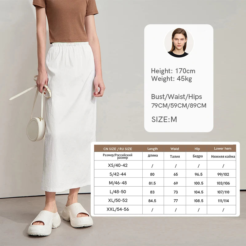 Office Lady Summer Skirt for Women New 2025 Solid Sunscreen Straight Thin Mid Length Skirts Female Fashion Casual 12542033