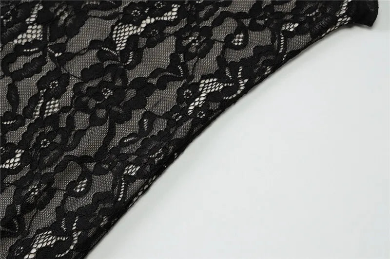 Mesh Lace Ruffled Sexy Maxi Dress For Women Gown Black Hollow Out Sleeveless Thigh High Split Club Long Dress Vestido