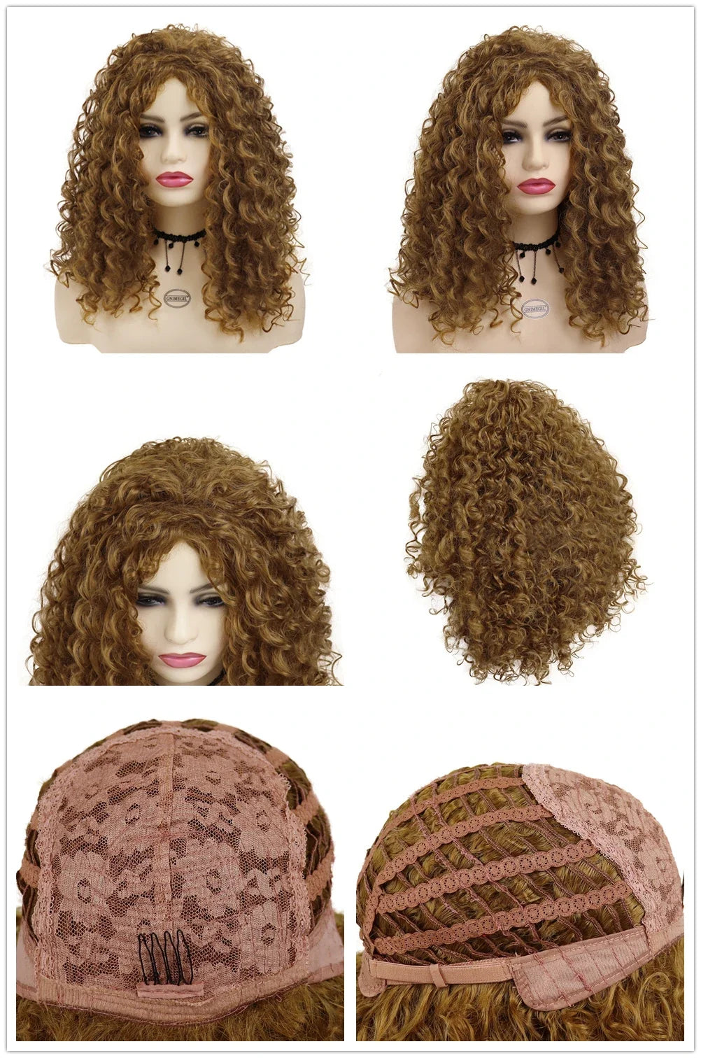 Synthetic Ginger Color Wig Long Curly Wigs for Women Soft Thick Wig Deep Wave Afro Wig Female Hair Wig Costume Party