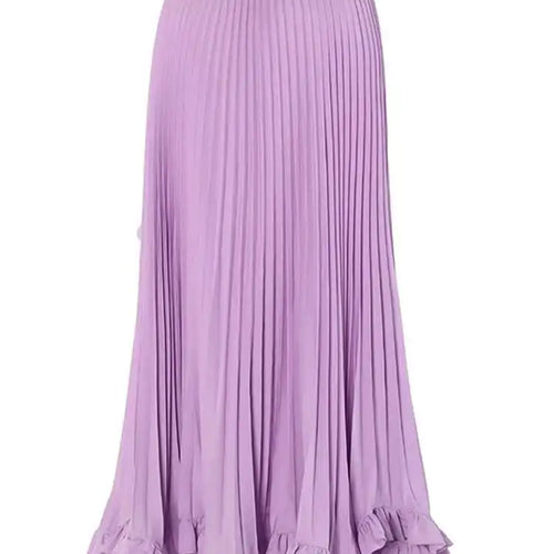 Load image into Gallery viewer, High Elastic Waist Khaki Pleated Elegant Sequins A-line Half-body Skirt Women Fashion Tide New Spring Autumn 2025 1DH8169
