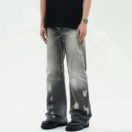 Load image into Gallery viewer, Men&#39;s Jeans Summer New American Style Straight Leg Trendy Loose Micro Flared Casual Gradient Color Male Trousers 9W1783
