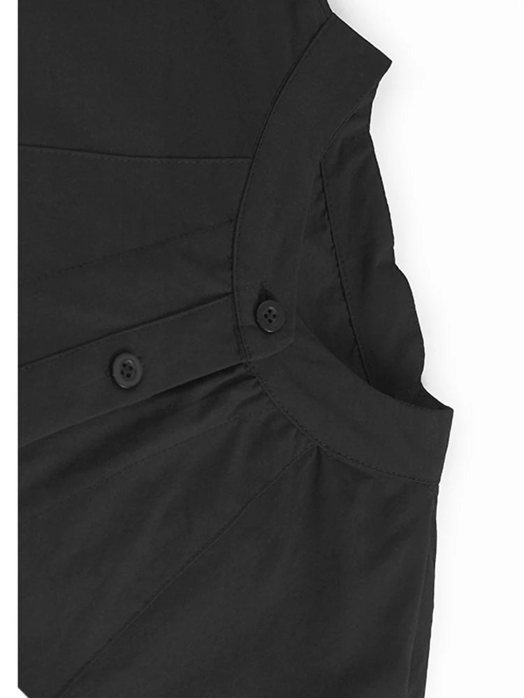 Women Green Big Size Elegant Knee-Length Shirt Dress New Stand Collar Long Sleeve Fashion Tide Spring Autumn 2025 1DJ0928