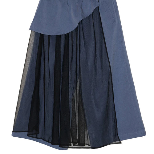 Load image into Gallery viewer, High Elastic Waist Gray Mesh Irregular Spliced Wide Leg Pants New Trousers Women Fashion Tide Spring Autumn 2025  1DJ1393
