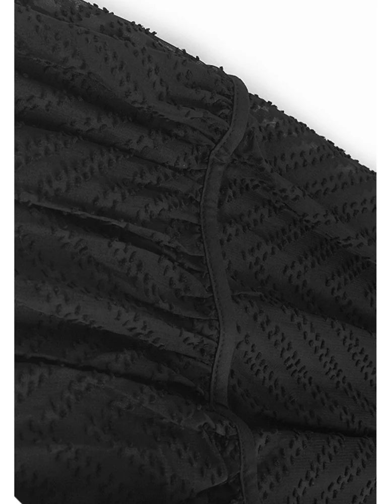 Women Blue Grid Hollow Out Big Size Midi Shirt Dress New Lapel Short Sleeve Fashion Tide Spring Summer 2025 1DJ1208