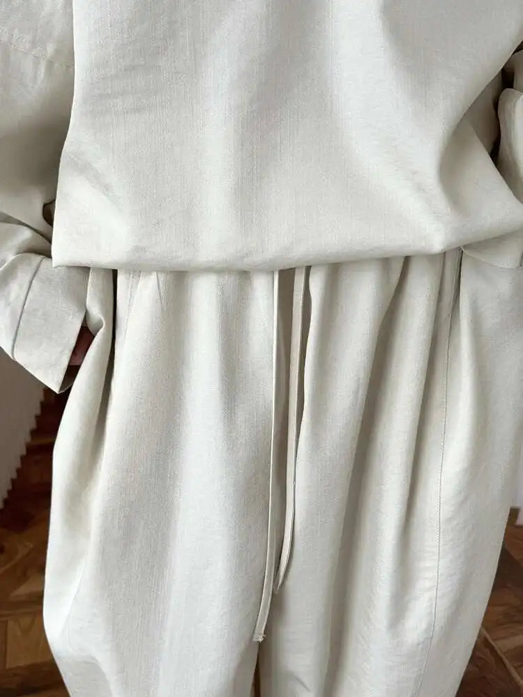 High Elastic Waist Beige Brief Casual Long Wide Leg Pants New Trousers Women Fashion Tide Spring Autumn 2025 1DJ0163