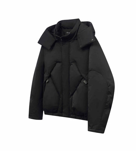 Men's Cotton Coats Hooded Deconstruction Design Detachable Hat Solid Color Casual Male Padded Jacket Chic New Winter 9C9086