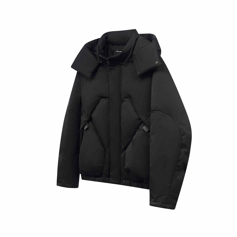 Men's Cotton Coats Hooded Deconstruction Design Detachable Hat Solid Color Casual Male Padded Jacket Chic New Winter 9C9086