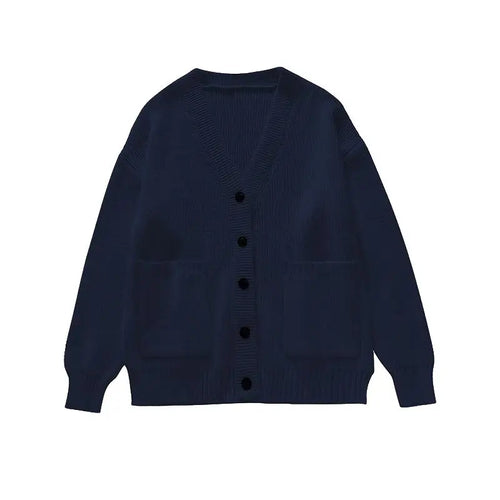 Load image into Gallery viewer, Autumn Sweet Y2k Aesthetic Casual Knitted Cardigans 2025 Grunge Gentle Solid All Match Tops Harajuku Loose V Neck Sweater Women
