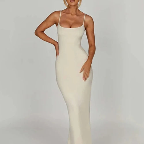 Load image into Gallery viewer, Sexy Spaghetti Strap Backless Bodycon Women Maxi Dress Slim Elegant Party Club Female Vesidos Solid Street Evening Dress

