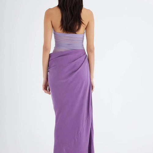 Load image into Gallery viewer, Patchwork Sexy Hollow Out Halter Women Maxi Dress Coffee See Through Evening Dress Spring Slim Elegant Party Clubwear
