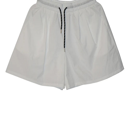 Load image into Gallery viewer, Women White Drawstring Pocket Casual Wide Leg Shorts New High Waist Trousers Fashion Tide Spring Summer 2025 1DJ1389
