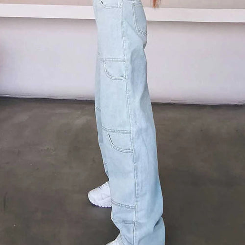 Load image into Gallery viewer, Blue Korean Denim Wide Leg Pants For Women High Waist Solid Minimalist Trousers Female Fashion Clothing Style
