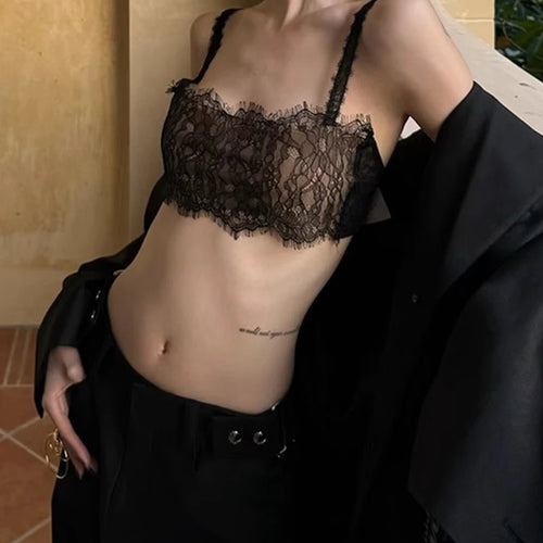 Load image into Gallery viewer, Solid Spliced Lace Minimalist Vests For Women Square Neck Sleeveless Sexy Chic Vest Female Fashion Style Clothes
