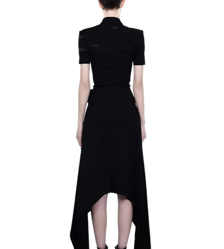 Solid Irregular Loose Skirts For Women High Waist Slimming Temperament Minimalist Skirts Female Fashion Style New