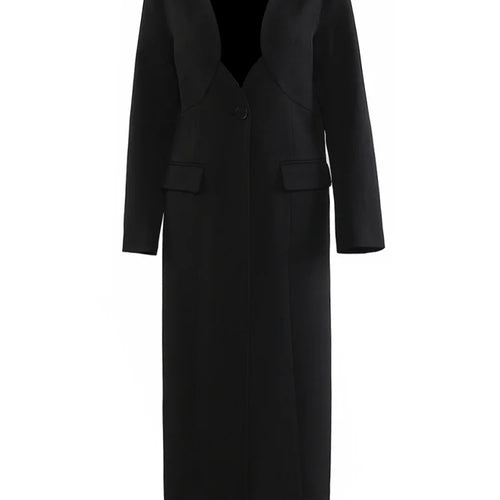 Load image into Gallery viewer, Women Black Brief Elegant Long Slim Shaped Blazer New V-neck Long Sleeve Jacket Fashion Tide Spring Autumn 2025 1DH9527
