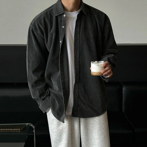 Load image into Gallery viewer, Men&#39;s Jacket New Spring Loose Long Sleeved Design Single Breasted Clothing Korean Solid Color Turn-down Collar Chic 9W1438
