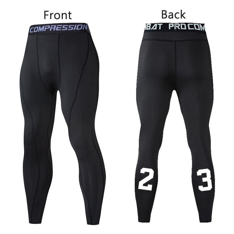 Men's Compression Pants Male Tights Leggings for Running Gym Sport Fitness Quick Dry Fit Joggings Workout White Black Trousers