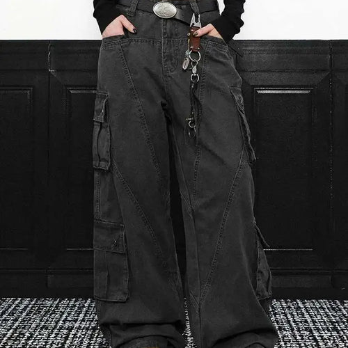 Load image into Gallery viewer, High Waist Gray Pockets Denim Long Vintage Wide Leg Jeans New Women Trousers Fashion Tide Spring Autumn 2025 1DH9390
