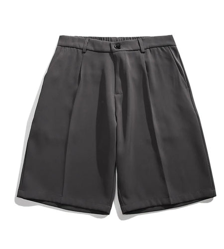 Fashion Men's Suit Shorts Loose Ice Silk Solid Color Summer Casual Kroean New Trendy Male Five Quarter Pants 2025 9W1349