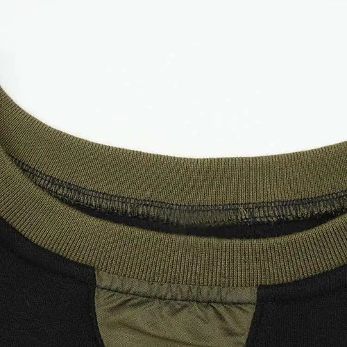 Load image into Gallery viewer, Women Army Green Color-block Big Size Midi Dress New Round Neck Long Sleeve Fashion Tide Spring Autumn 2025 CPG2092
