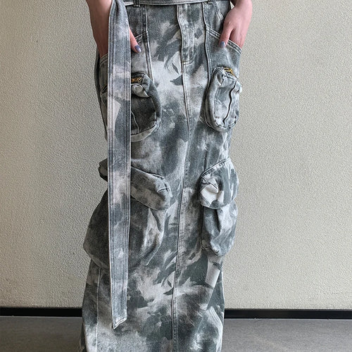 Load image into Gallery viewer, Slim Temperament Skirts For Women High Waist Spliced Pocket Casual Camouflage Vintage Skirt Female Fashion Clothing
