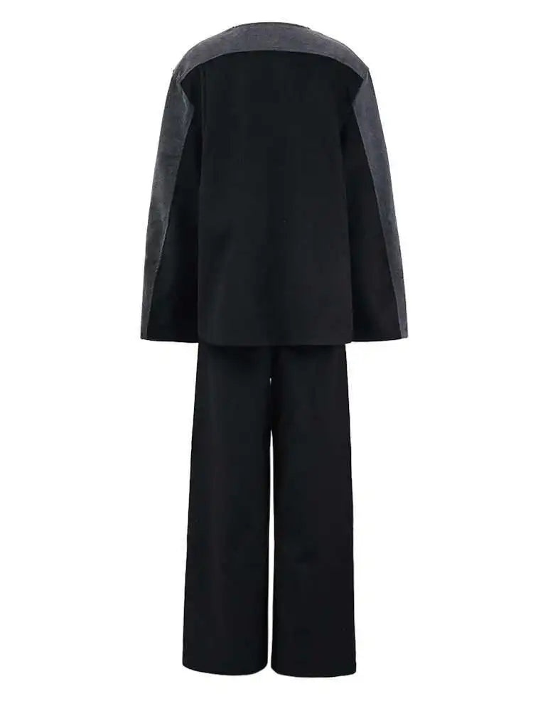 Big Size Denim Jacket Wide Leg Pants Two Piece Suit New O-Neck Long Sleeve Women Fashion Tide Spring Autumn 2025 CPG1262