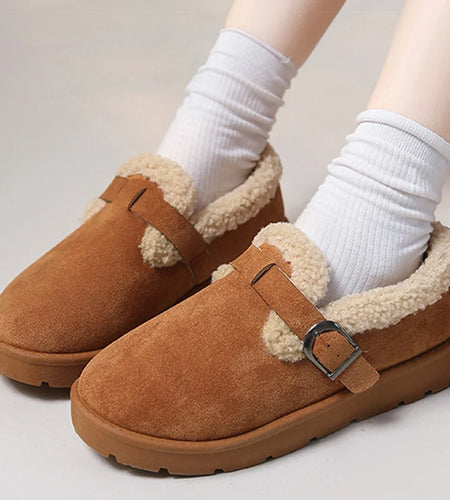 Boots Fur Winter Shoes For Woman Slip On Ankle Boots Winter Footwear Women's Casual Fur Shoes Black Snow Botas Mujer Trends 2025