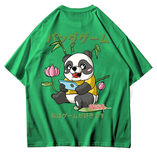 Load image into Gallery viewer, Hip Hop T-Shirt Chinese Style Panda Graffiti Harajuku Loose Men T Shirt Casual Summer Oversized Male Graphic Tees
