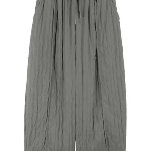 Load image into Gallery viewer, High Elastic Waist Gray Pleated Drawstring Long Wide Leg Pants New Trousers Women Fashion Tide Spring Autumn 2025 1DH8937
