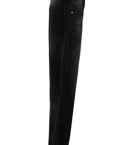 High Waist Black Burr Pockets Vintage Casual Wide Leg Jeans New Women Trousers Fashion Tide Spring Autumn 2025 9A8628