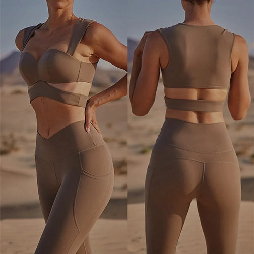 Load image into Gallery viewer, Pocket Women Underwear Sports Bras Fitness Yoga Running Jogging Gym Wear Stretch Padded Sling Sport Top Athletic Vest Yoga Bra
