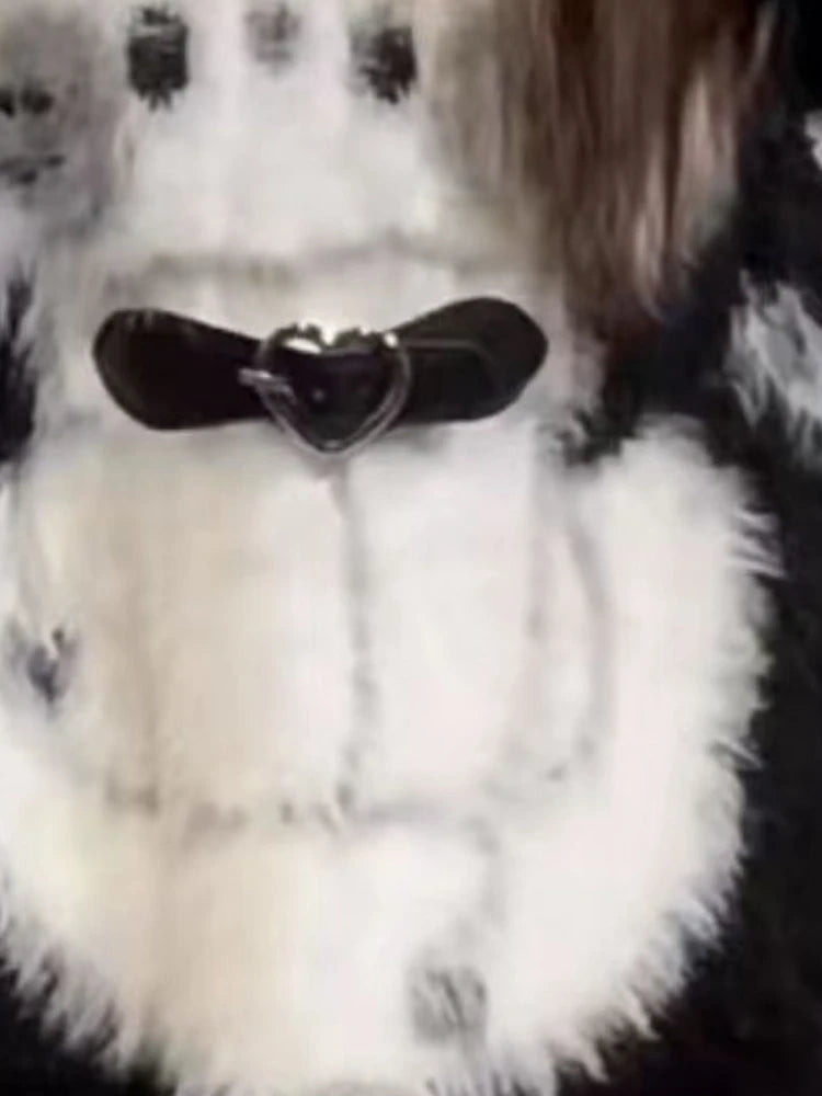 2025 Harajuku Black Cartoon Cat Knitted Soft Sweater Women Autumn Vintage Streetwear Tops Loose Grunge Y2k Aesthetic Pull Femme