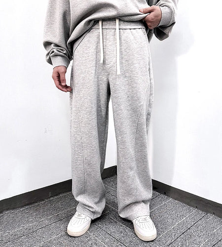 Men's Sweatpants New American Style Summer Solid Color Trendy Elastic Waist Male Casual Handsome Bottoms 2025 9W1743