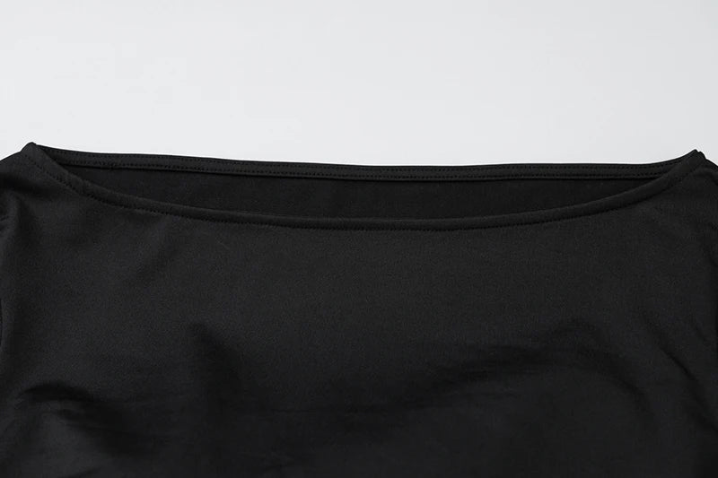 Patchwork Long Sleeve Sexy Mini Dress For Women Color Contrast High Waist A-line Club Party Sexy Puffy Dress Elegant