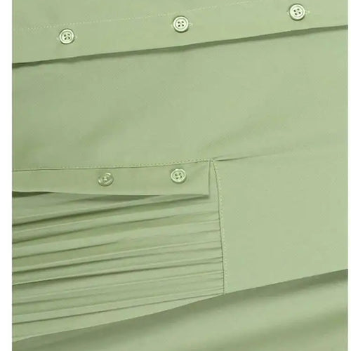 Load image into Gallery viewer, Women Green Hem Irregular Pleated Big Size Shirt Dress New Lapel Long Sleeve Fashion Tide Spring Autumn 2025 1DH6769
