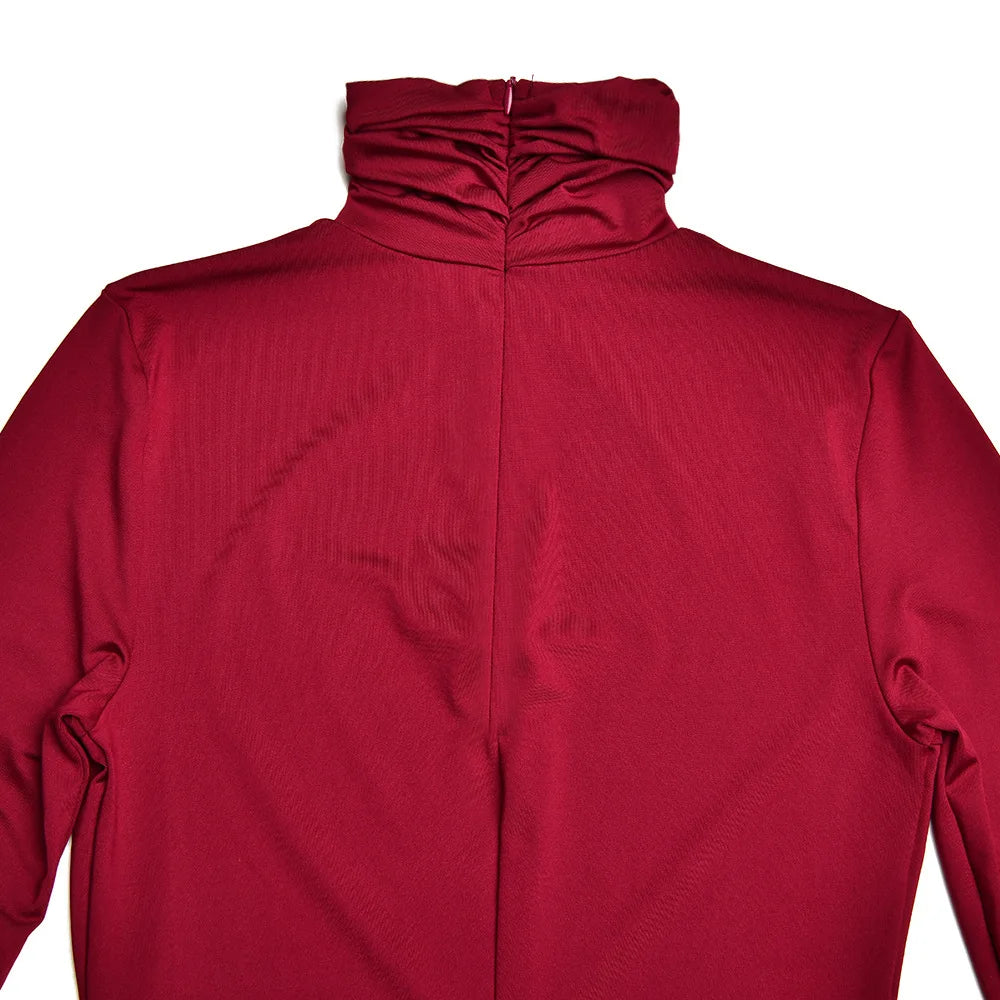 Turtleneck Long Sleeve Maxi Dress For Women Fashion Irregular Bodycon Long Dress Femme Temperament Evening Dress