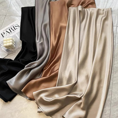 Load image into Gallery viewer, Spring Summer New Solid Elegant Vacation Pleated Skirts Women's French Fashion High Waist Slim A-line Fishtail Long Skirt Ladies
