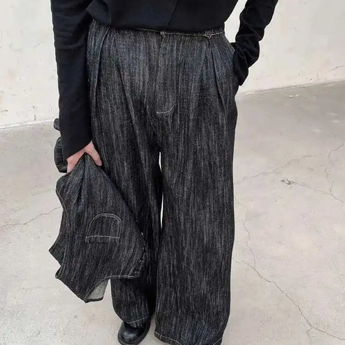 Load image into Gallery viewer, High Waist Black Brief Denim Vintage Long Casual Wide Leg Pants New Trousers Women Fashion Tide Spring Autumn 2025 1DH8385
