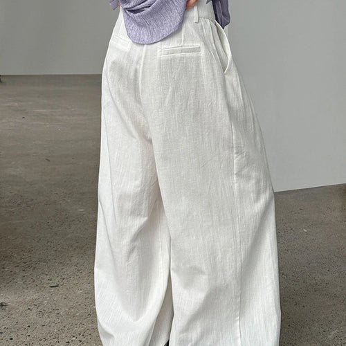 Load image into Gallery viewer, High Waist White Linen Thin Pleated Casual Long Wide Leg Pants New Trousers Women Fashion Tide Spring Autumn 2025 1DJ1299
